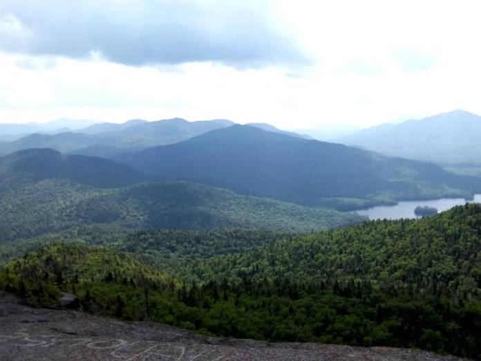 The view from the top including Middle Saranac Lake (I believe?)